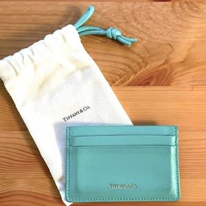 Blue Tiffany leather card case